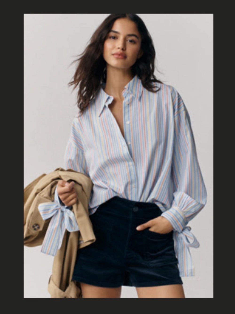 Brand New MAEVE BUTTONDOWN BOW-CUFF SHIRT